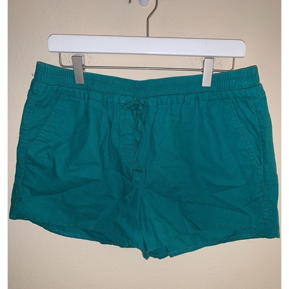 Loft Outlet Green Linen Blend Running Shorts Women’s Size Medium - Picture 1 of 5